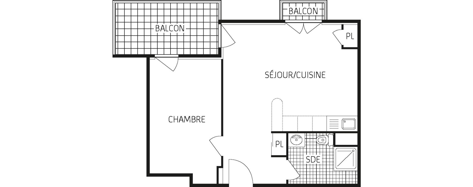 Appartement T2 de 42,37 m2 &agrave; Provins Centre