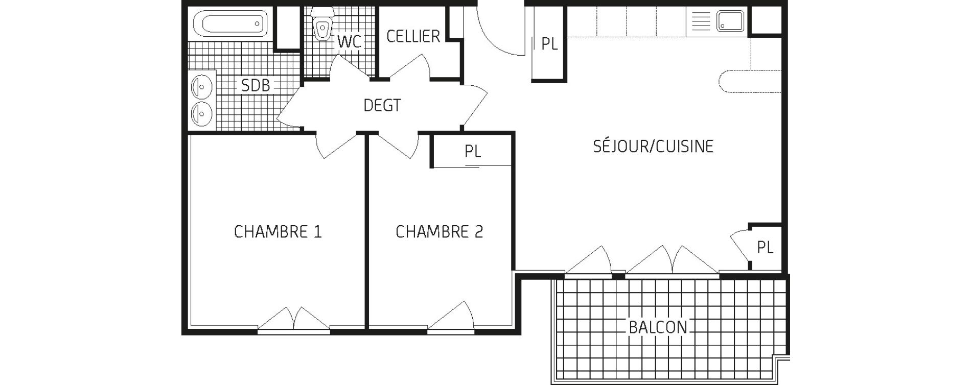 Appartement T3 de 61,16 m2 &agrave; Provins Centre