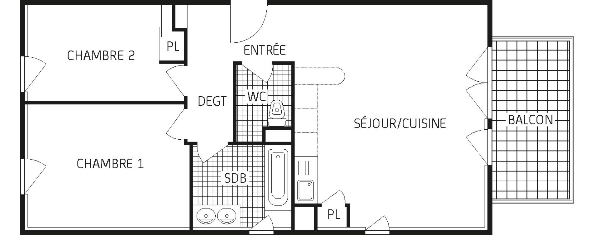 Appartement T3 de 60,92 m2 &agrave; Provins Centre