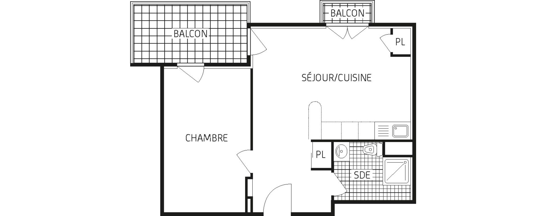 Appartement T2 de 42,56 m2 &agrave; Provins Centre