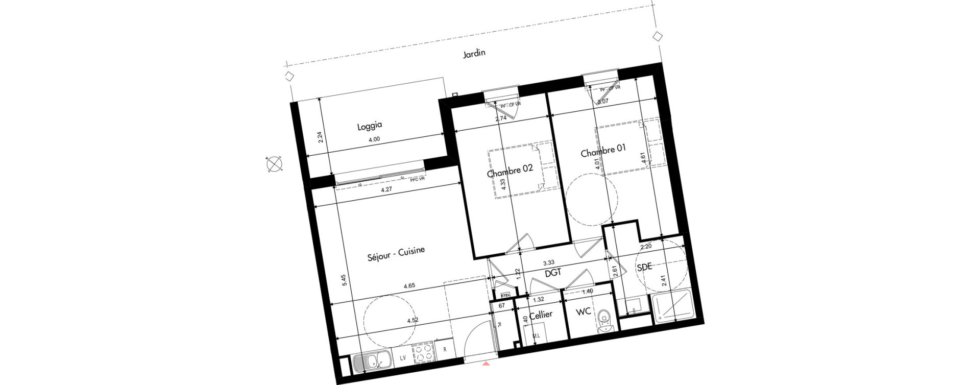 Appartement T3 de 63,09 m2 &agrave; Provins Centre