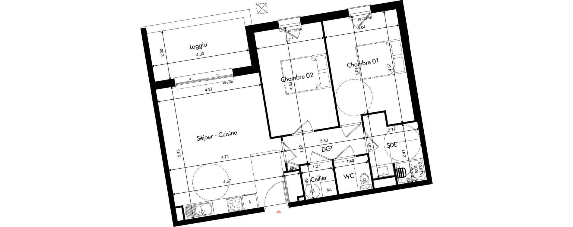 Appartement T3 de 63,16 m2 &agrave; Provins Centre