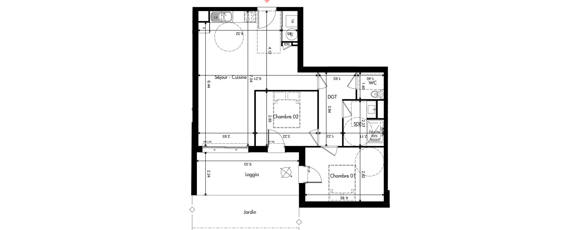 Appartement T3 de 63,11 m2 &agrave; Provins Centre