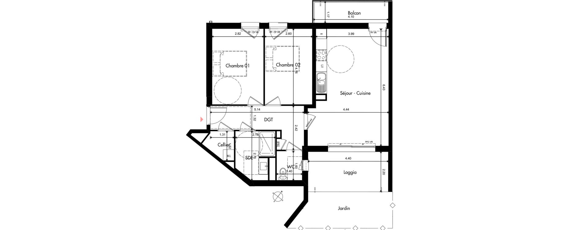 Appartement T3 de 66,48 m2 &agrave; Provins Centre