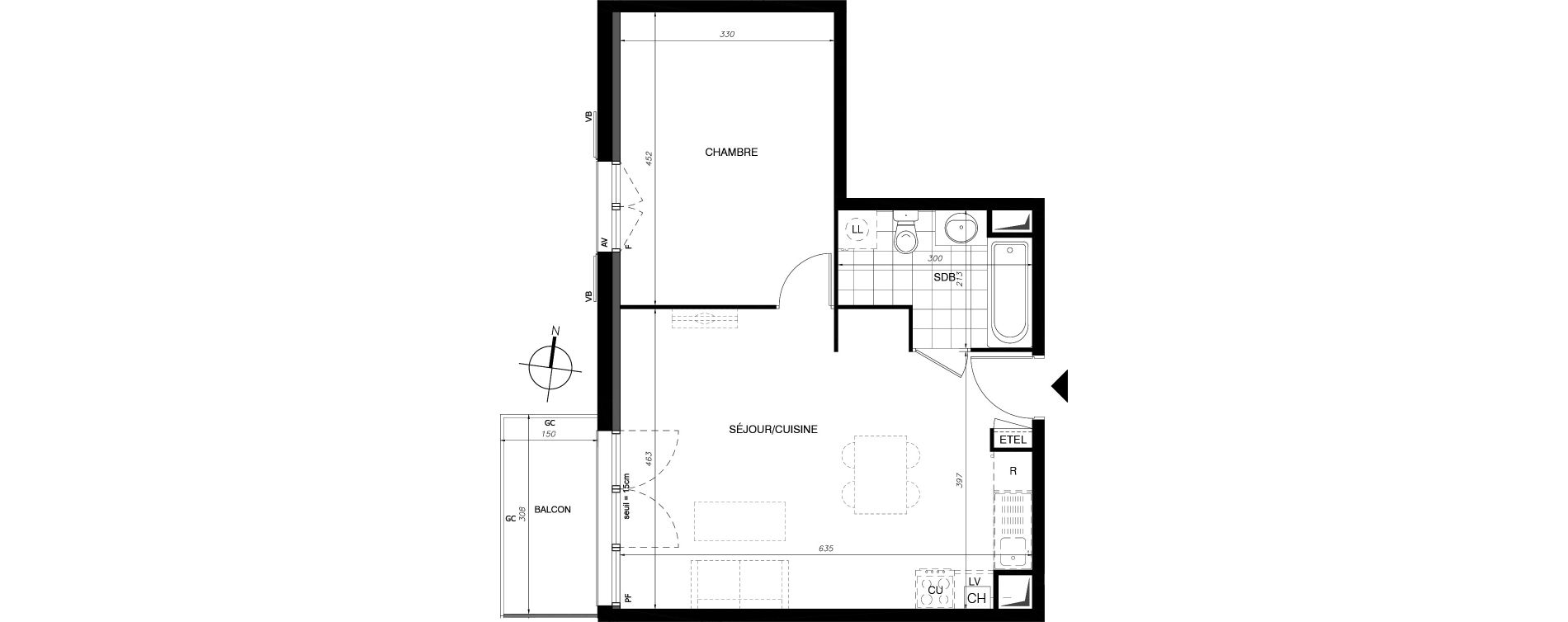 Appartement T2 de 47,70 m2 &agrave; Provins Centre