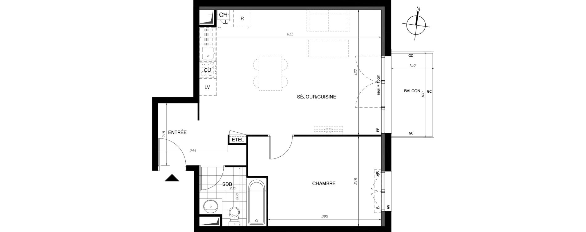 Appartement T2 de 49,70 m2 &agrave; Provins Centre