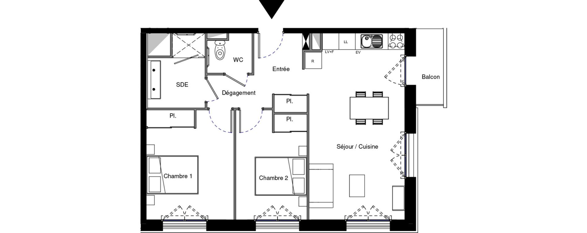 Appartement T3 meubl&eacute; de 60,73 m2 &agrave; Provins Centre