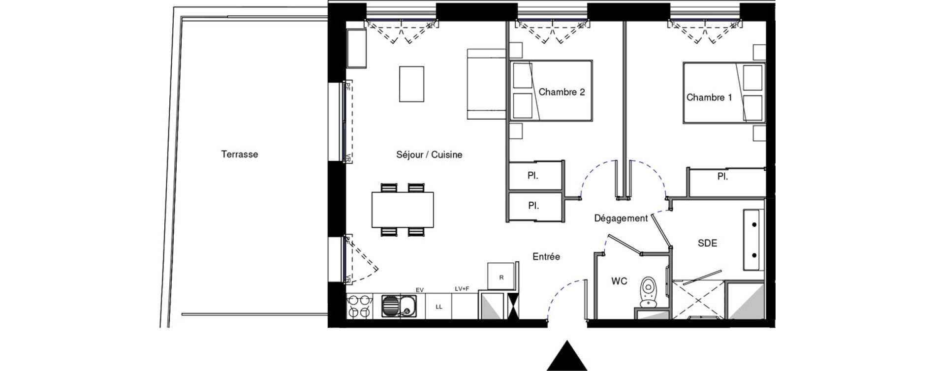 Appartement T3 meubl&eacute; de 61,69 m2 &agrave; Provins Centre