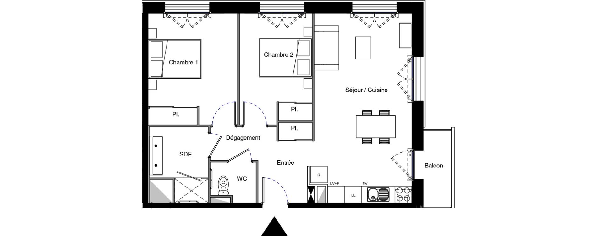 Appartement T3 meubl&eacute; de 60,73 m2 &agrave; Provins Centre