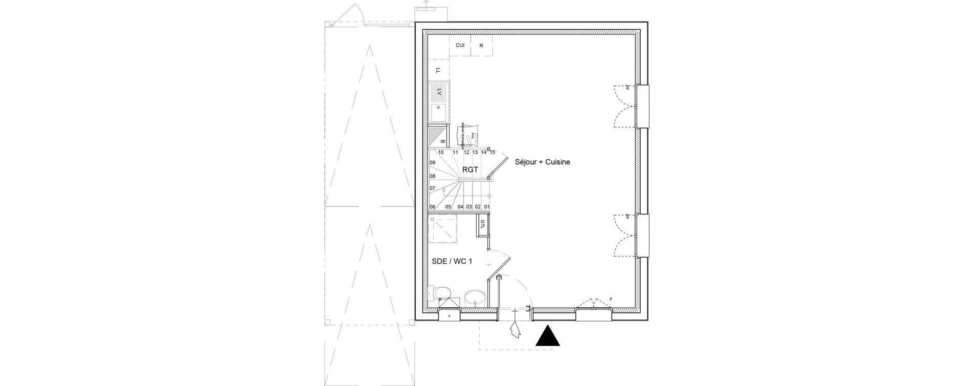 Maison T4 de 80,59 m2 &agrave; R&eacute;au Centre