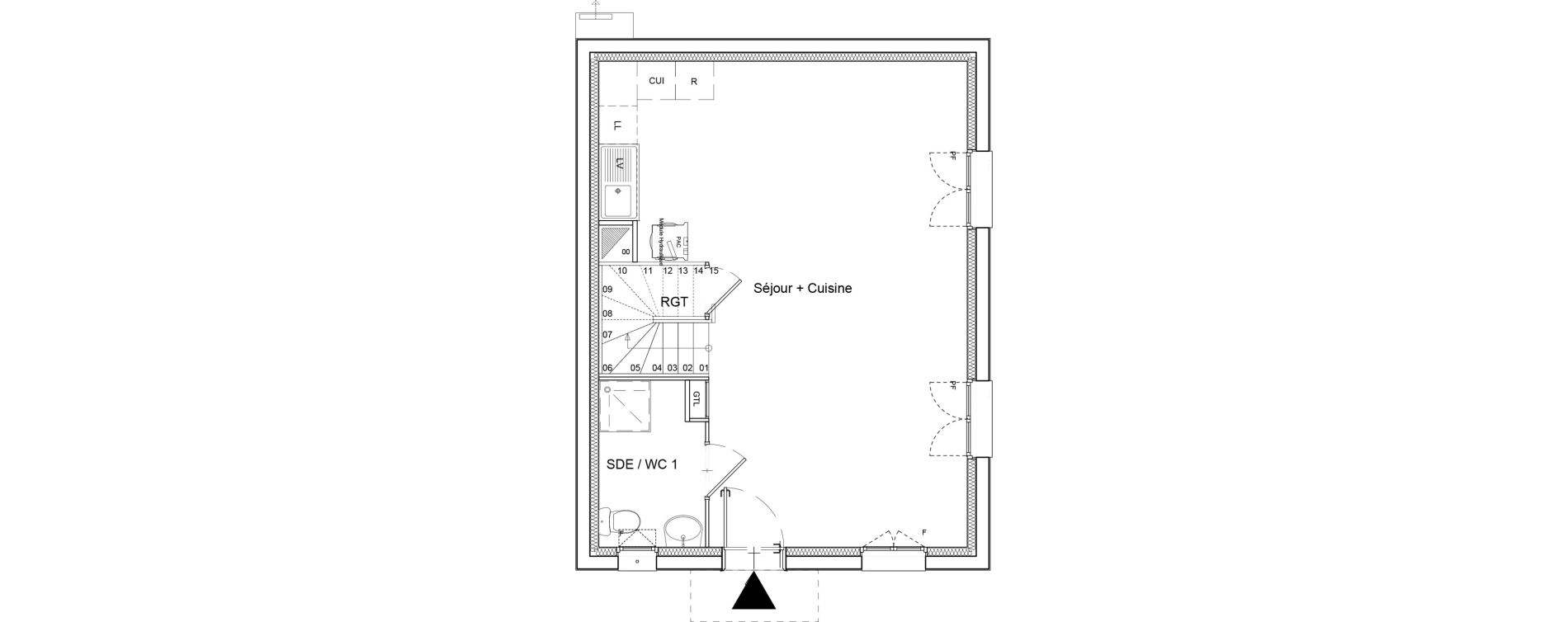 Maison T4 de 80,59 m2 &agrave; R&eacute;au Centre