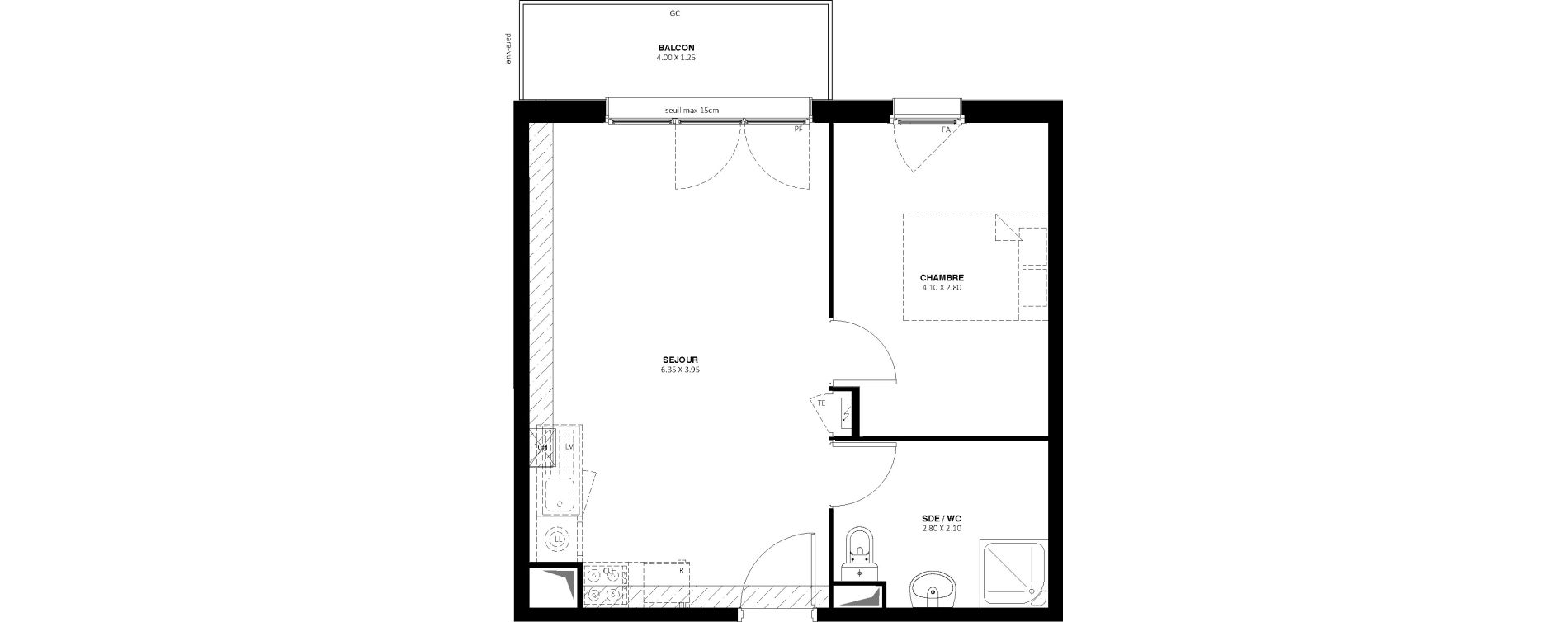 Appartement T2 de 42,00 m2 &agrave; Roissy-En-Brie Les jondelles