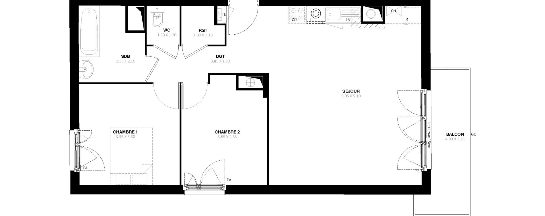 Appartement T3 de 64,65 m2 &agrave; Roissy-En-Brie Les jondelles