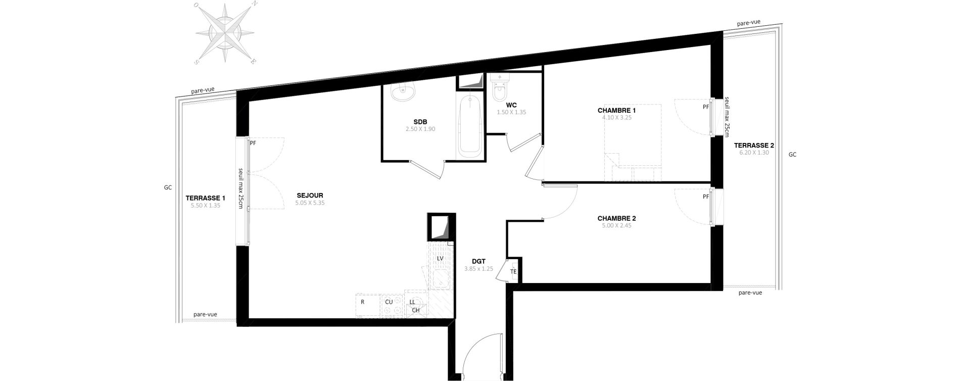Appartement T3 de 64,30 m2 &agrave; Roissy-En-Brie Les jondelles