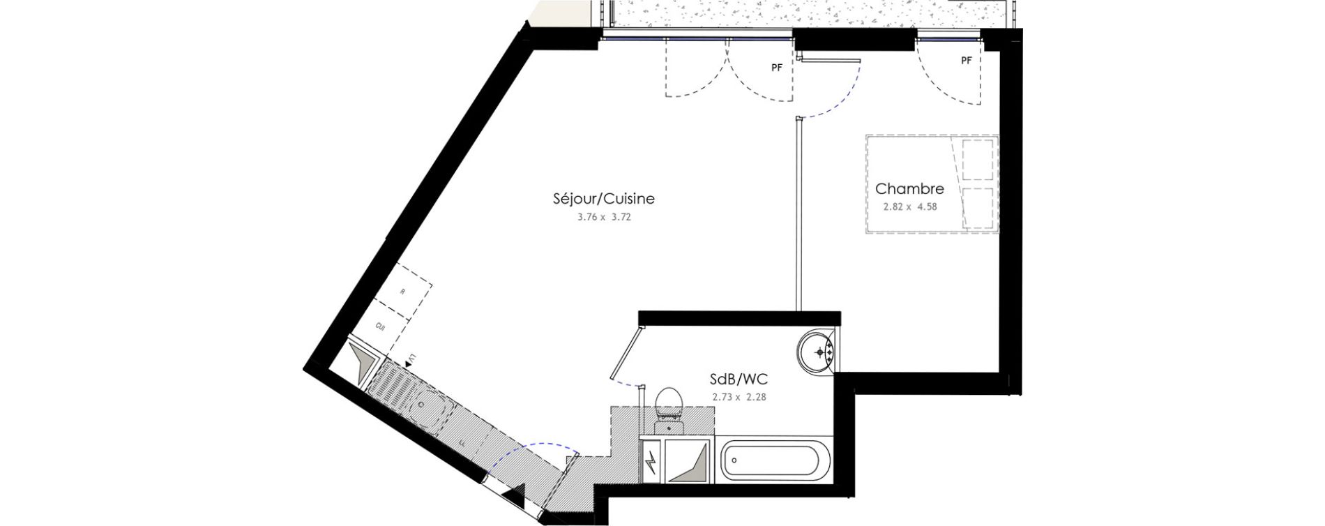 Appartement T2 de 44,90 m2 &agrave; Roissy-En-Brie La vall&eacute;e - gare
