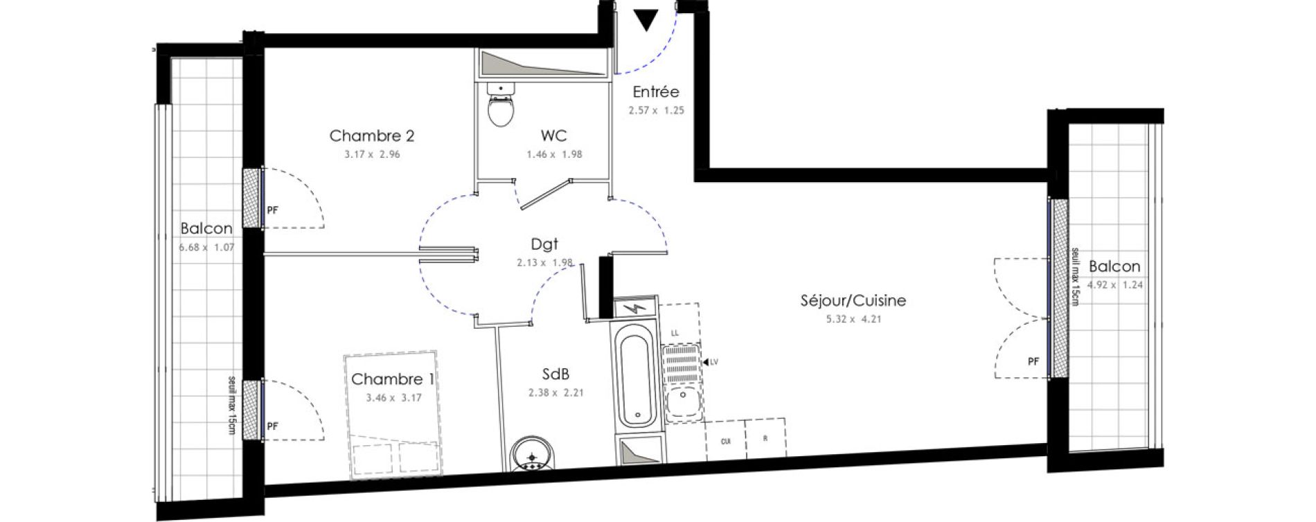 Appartement T3 de 61,74 m2 &agrave; Roissy-En-Brie La vall&eacute;e - gare