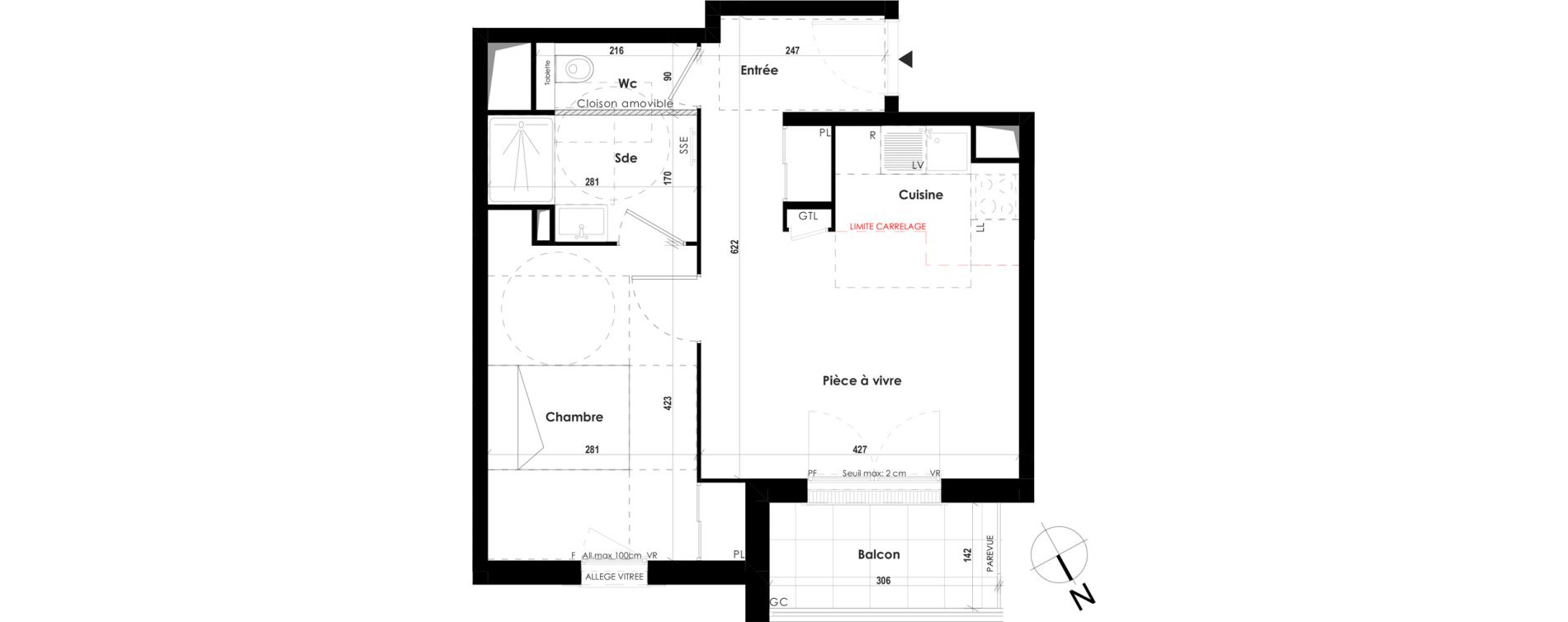 Appartement T2 de 42,02 m2 &agrave; Roissy-En-Brie Hypercentre