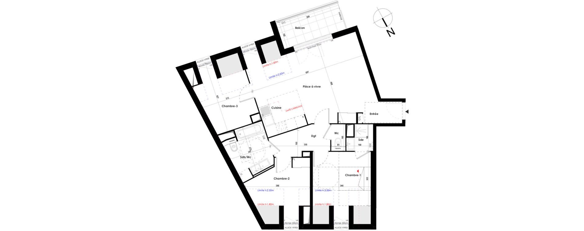 Appartement T4 de 83,04 m2 &agrave; Roissy-En-Brie Hypercentre