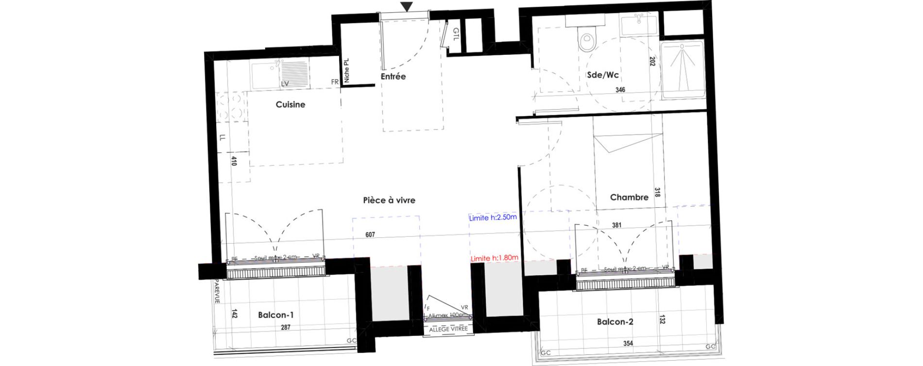 Appartement T2 de 46,34 m2 &agrave; Roissy-En-Brie Hypercentre