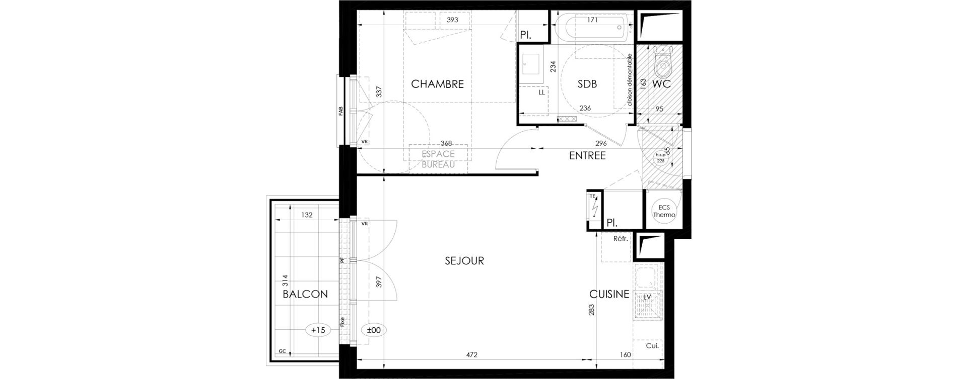 Appartement T2 de 46,15 m2 &agrave; Saint-Fargeau-Ponthierry Centre