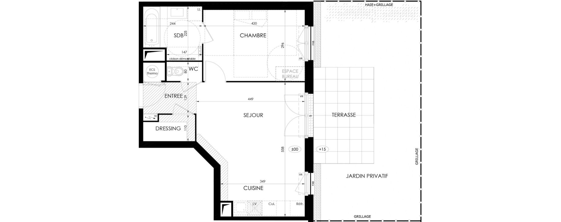 Appartement T2 de 46,40 m2 &agrave; Saint-Fargeau-Ponthierry Centre