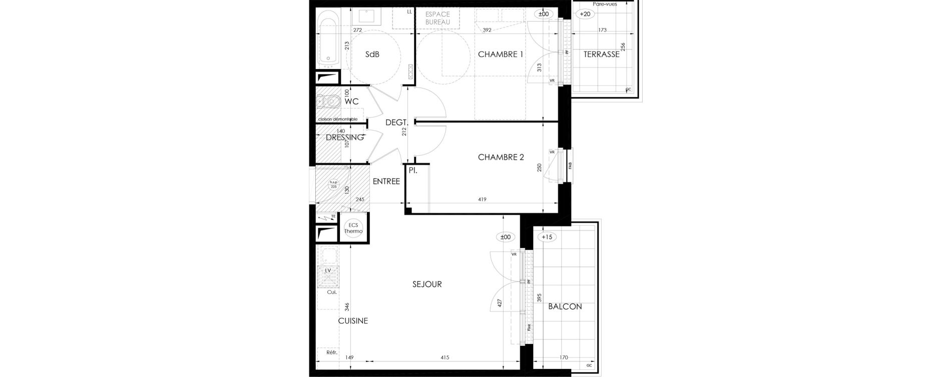 Appartement T3 de 60,20 m2 &agrave; Saint-Fargeau-Ponthierry Centre