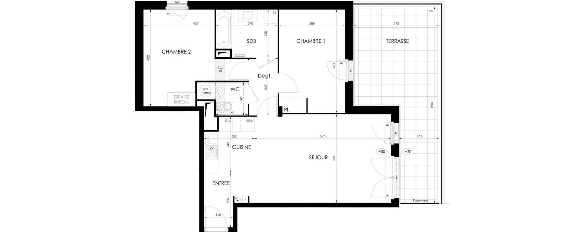 Appartement T3 de 69,35 m2 &agrave; Saint-Fargeau-Ponthierry Centre