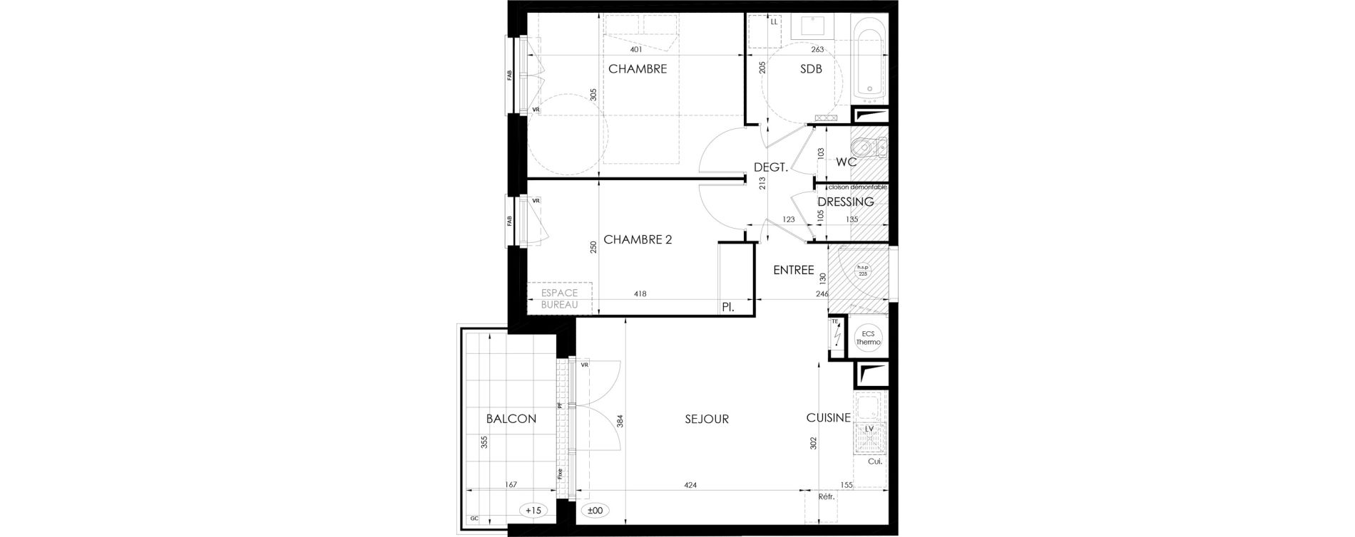 Appartement T3 de 57,95 m2 &agrave; Saint-Fargeau-Ponthierry Centre