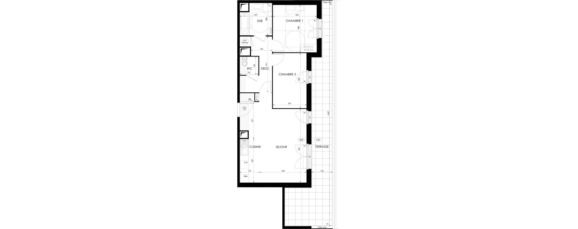 Appartement T3 de 63,85 m2 &agrave; Saint-Fargeau-Ponthierry Centre