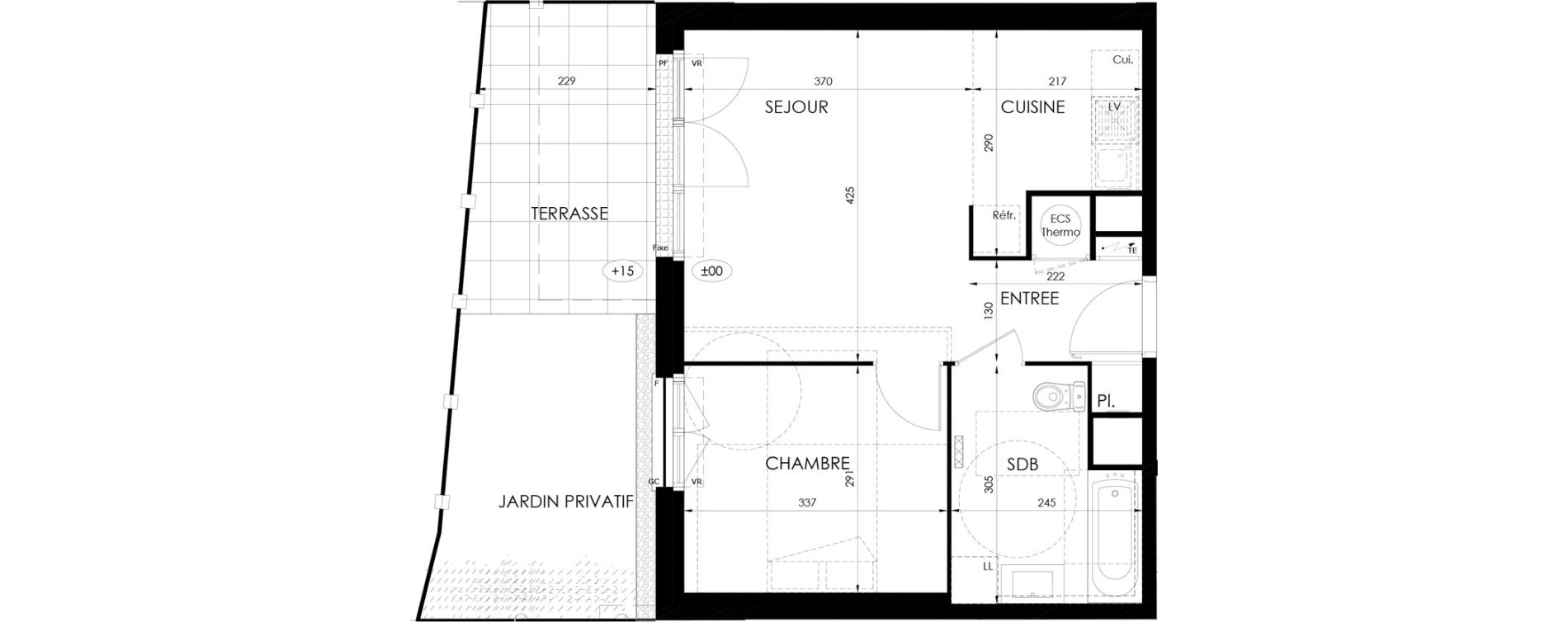 Appartement T2 de 40,90 m2 &agrave; Saint-Fargeau-Ponthierry Centre