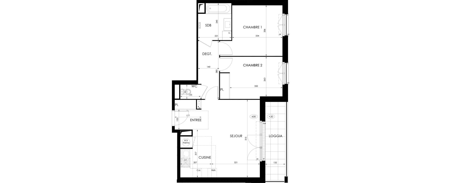 Appartement T3 de 62,25 m2 &agrave; Saint-Fargeau-Ponthierry Centre