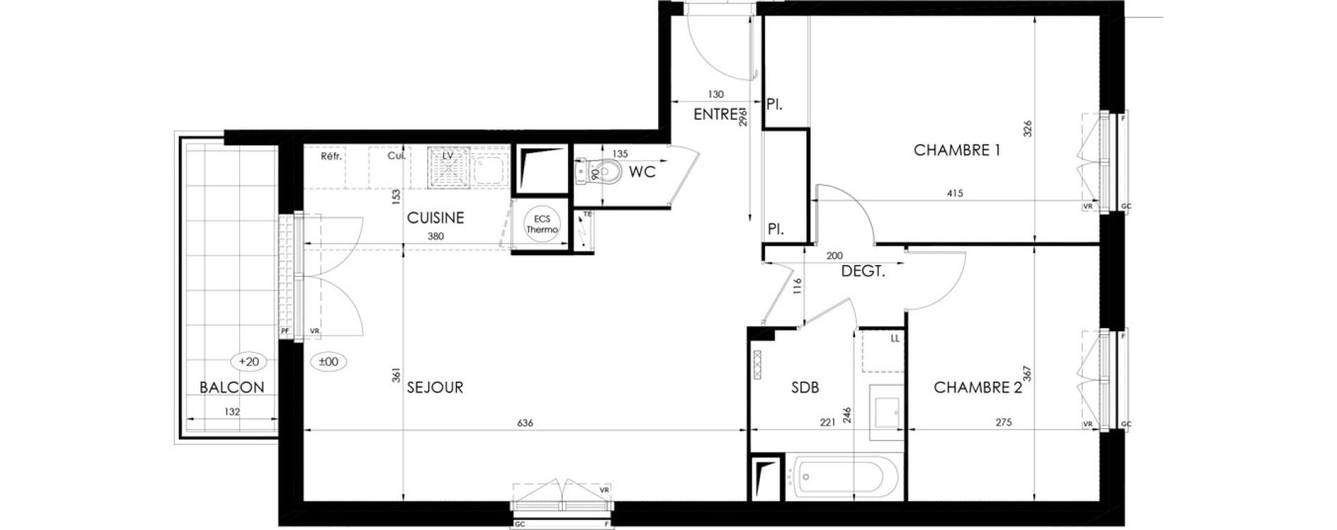 Appartement T3 de 67,55 m2 &agrave; Saint-Fargeau-Ponthierry Centre