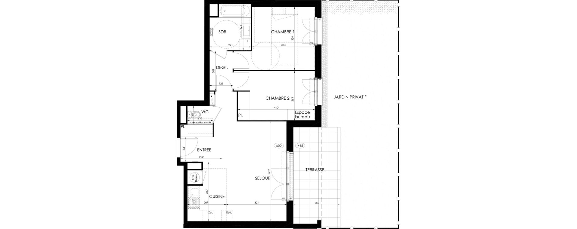 Appartement T3 de 62,45 m2 &agrave; Saint-Fargeau-Ponthierry Centre