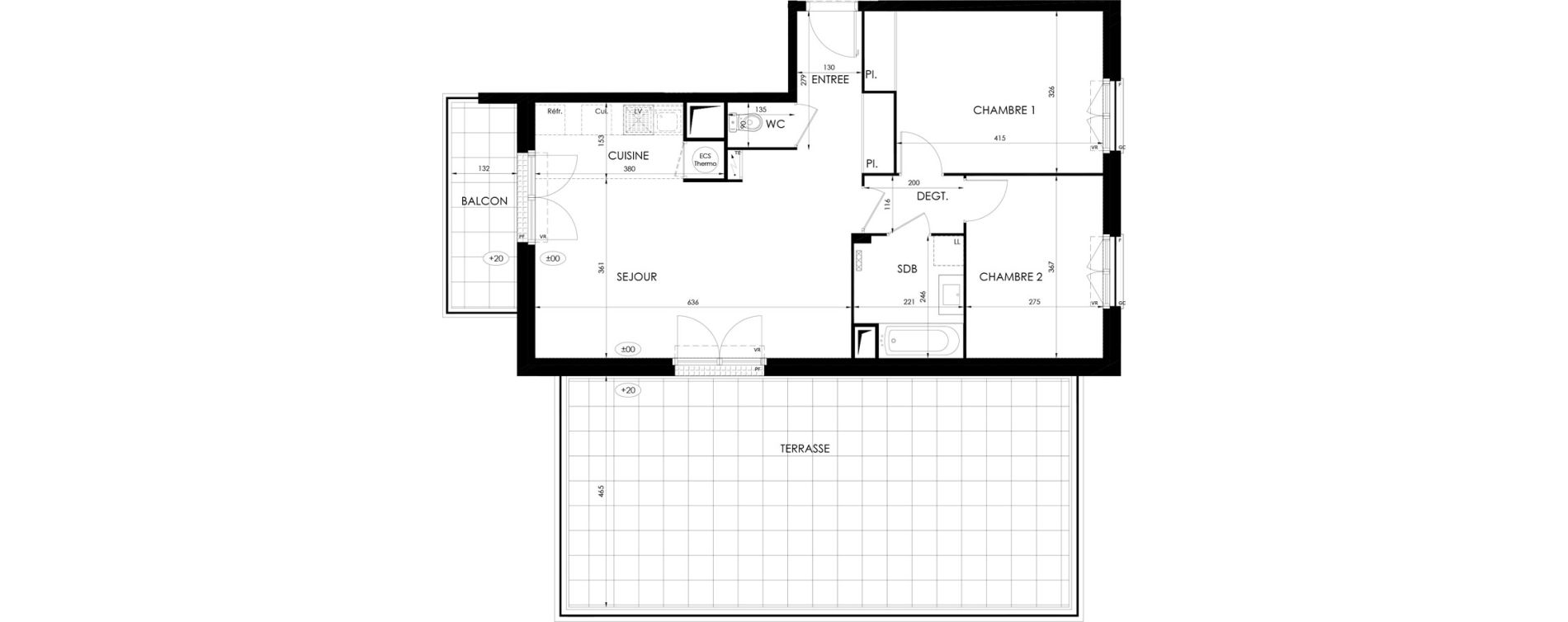 Appartement T3 de 67,55 m2 &agrave; Saint-Fargeau-Ponthierry Centre