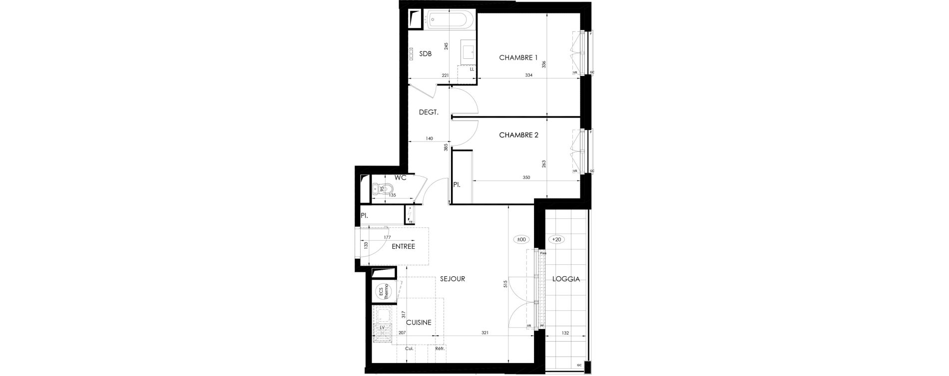 Appartement T3 de 62,25 m2 &agrave; Saint-Fargeau-Ponthierry Centre