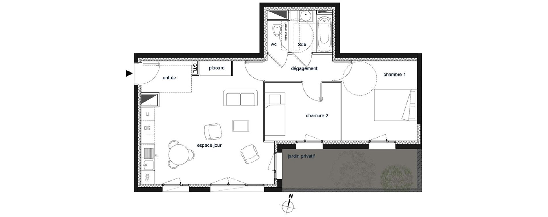 Appartement T3 de 58,40 m2 &agrave; Saint-Thibault-Des-Vignes Centre