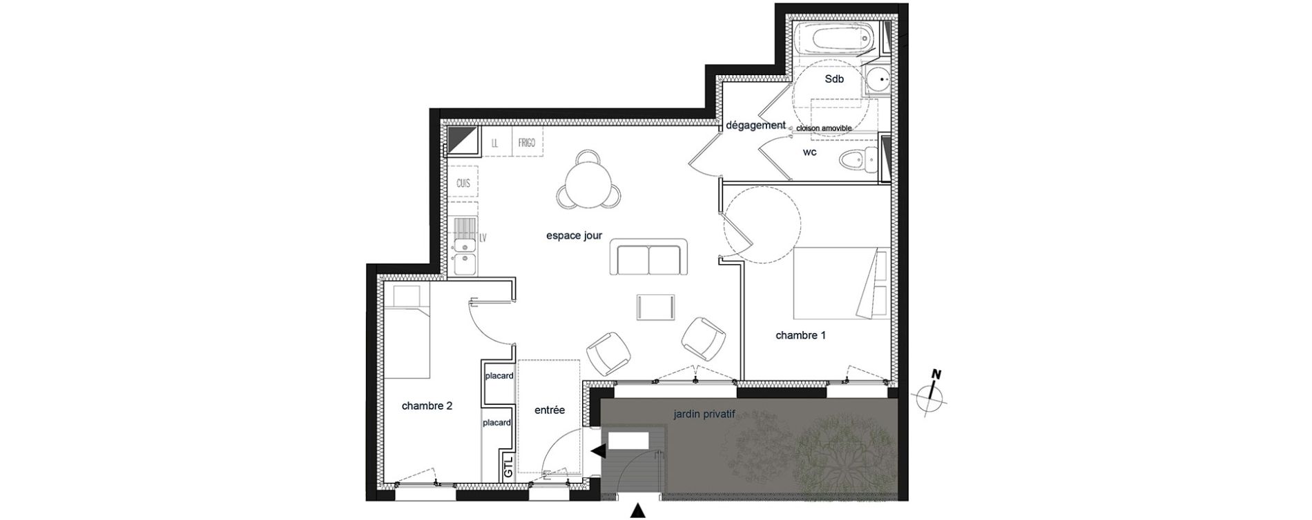 Appartement T3 de 55,60 m2 &agrave; Saint-Thibault-Des-Vignes Centre