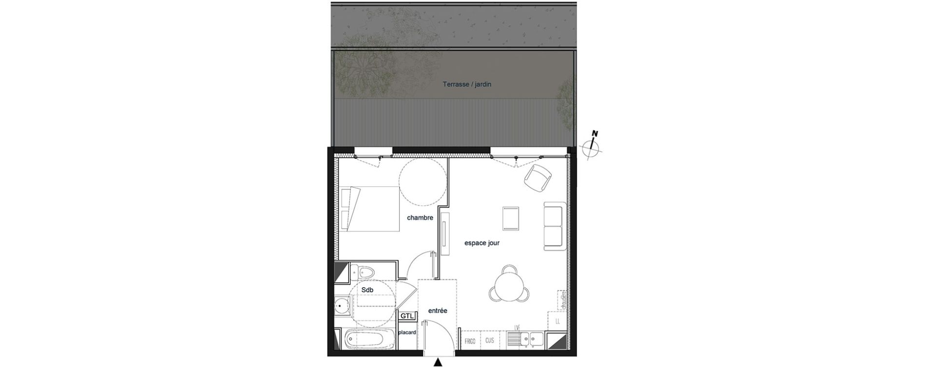 Appartement T2 de 41,20 m2 &agrave; Saint-Thibault-Des-Vignes Centre