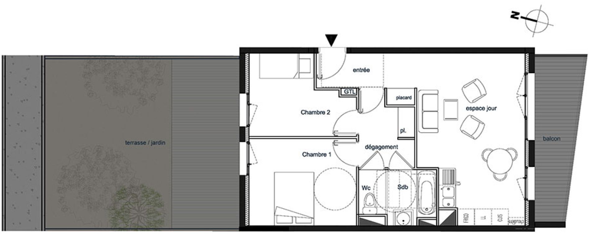 Appartement T3 de 56,80 m2 &agrave; Saint-Thibault-Des-Vignes Centre