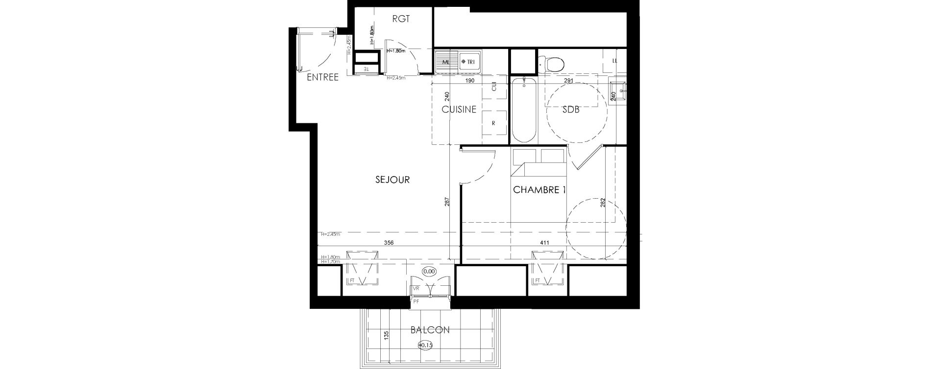 Appartement T2 de 42,30 m2 &agrave; Savigny-Le-Temple Centre