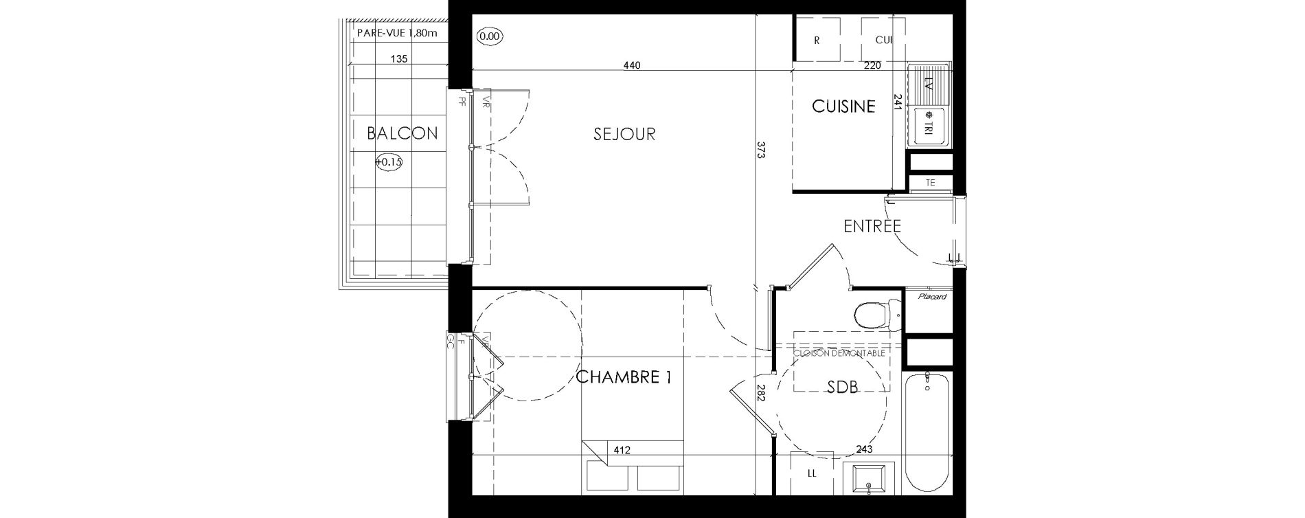 Appartement T2 de 42,26 m2 &agrave; Savigny-Le-Temple Centre
