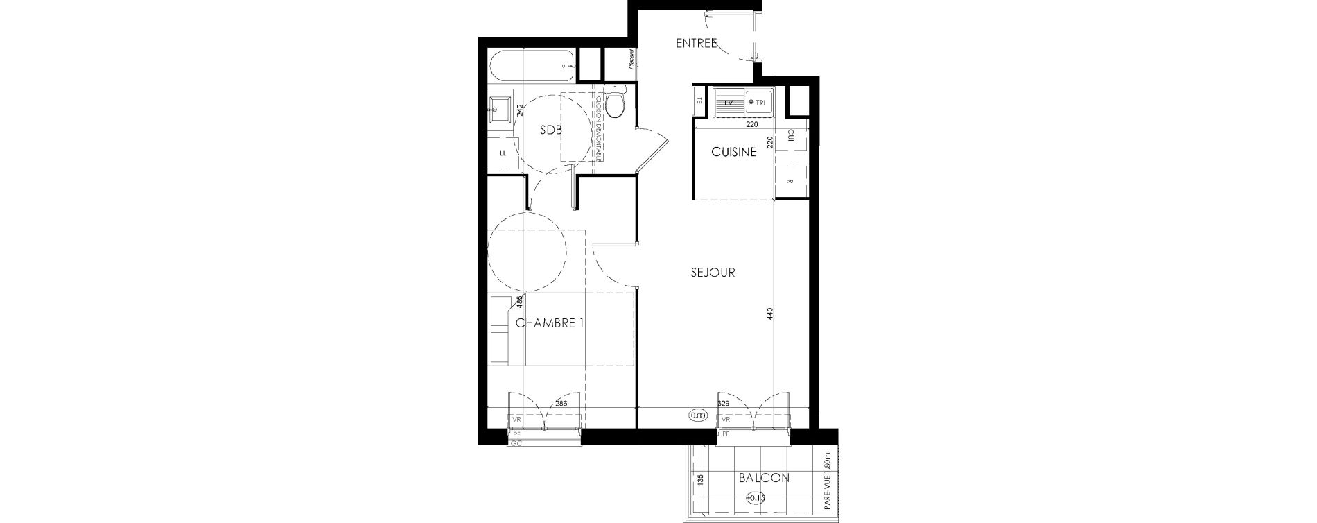 Appartement T2 de 44,71 m2 &agrave; Savigny-Le-Temple Centre