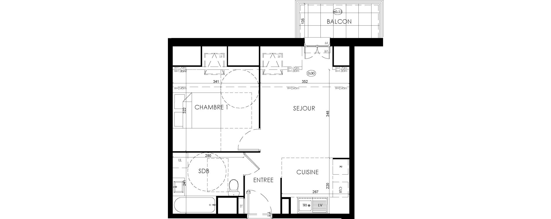 Appartement T2 de 39,17 m2 &agrave; Savigny-Le-Temple Centre