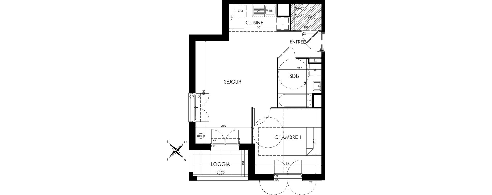 Appartement T2 de 43,83 m2 &agrave; Savigny-Le-Temple Centre