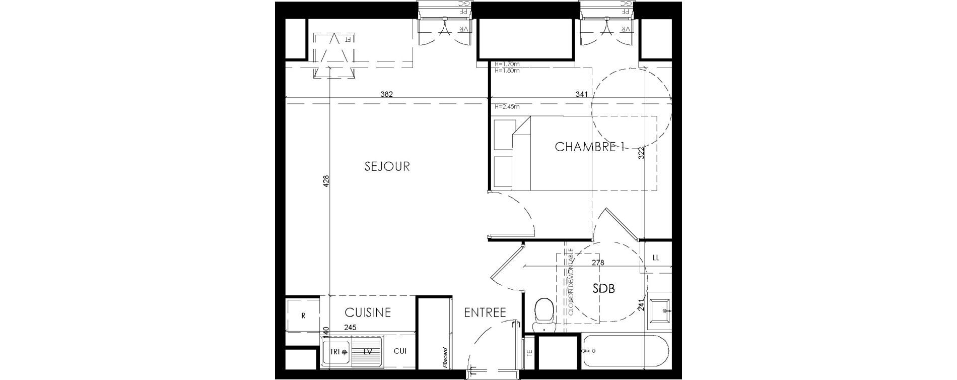 Appartement T2 de 41,90 m2 &agrave; Savigny-Le-Temple Centre