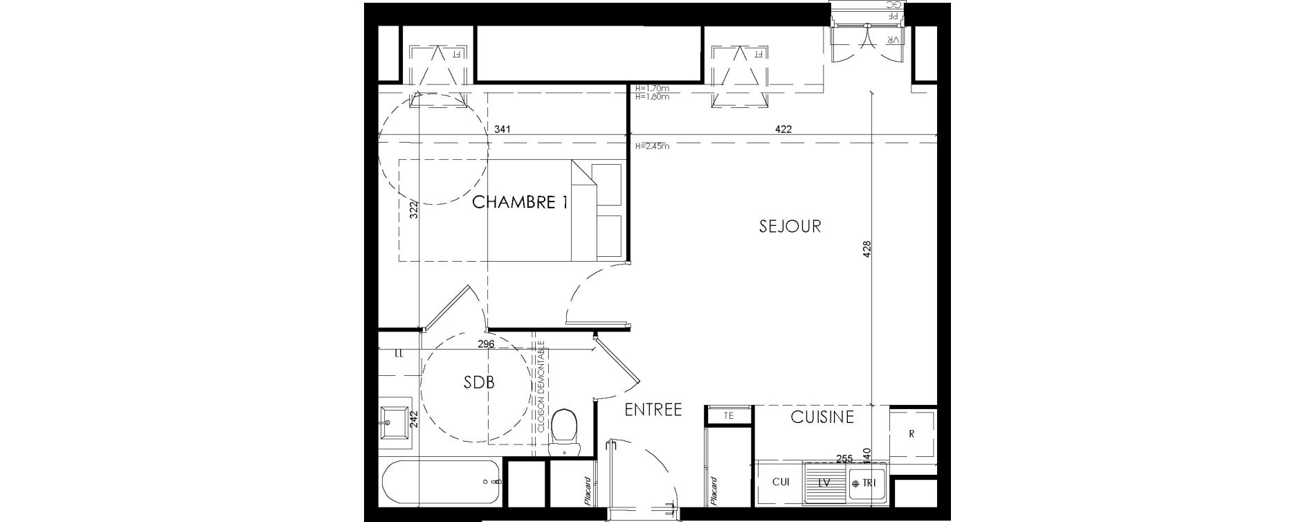 Appartement T2 de 42,08 m2 &agrave; Savigny-Le-Temple Centre