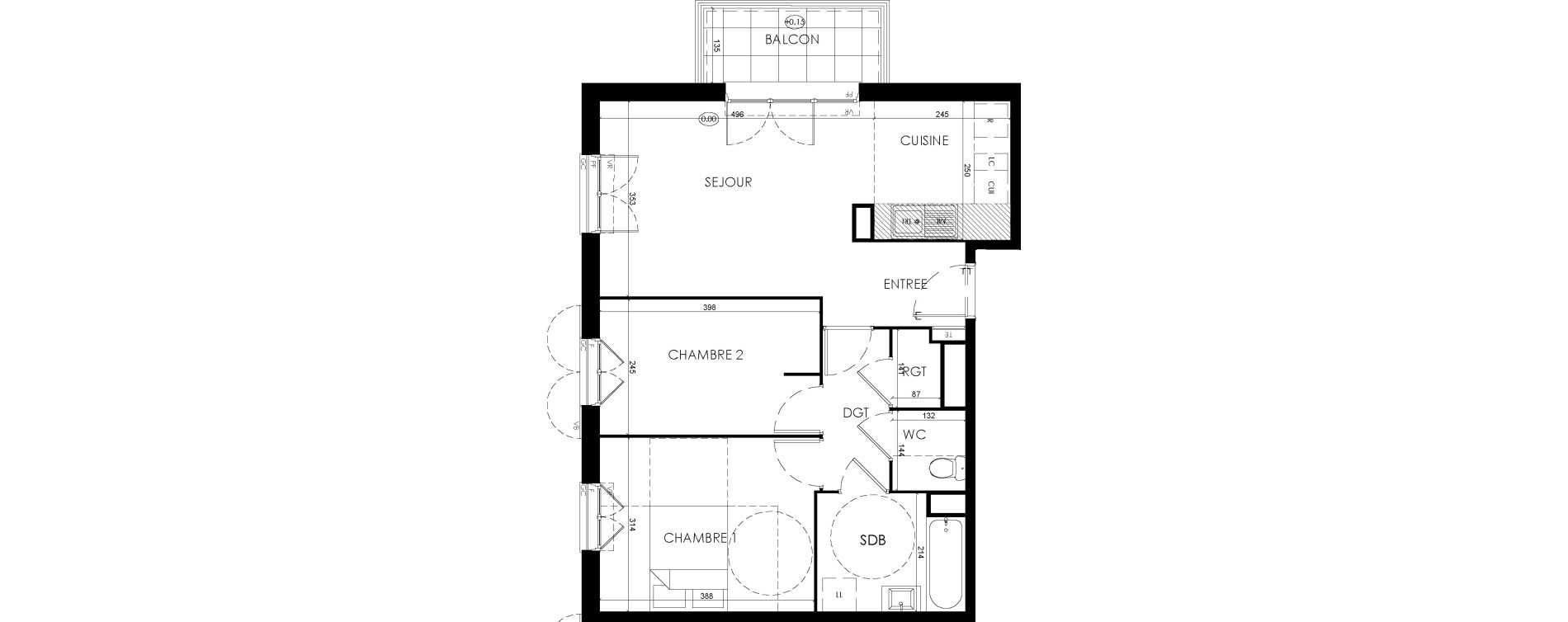 Appartement T3 de 60,33 m2 &agrave; Savigny-Le-Temple Centre