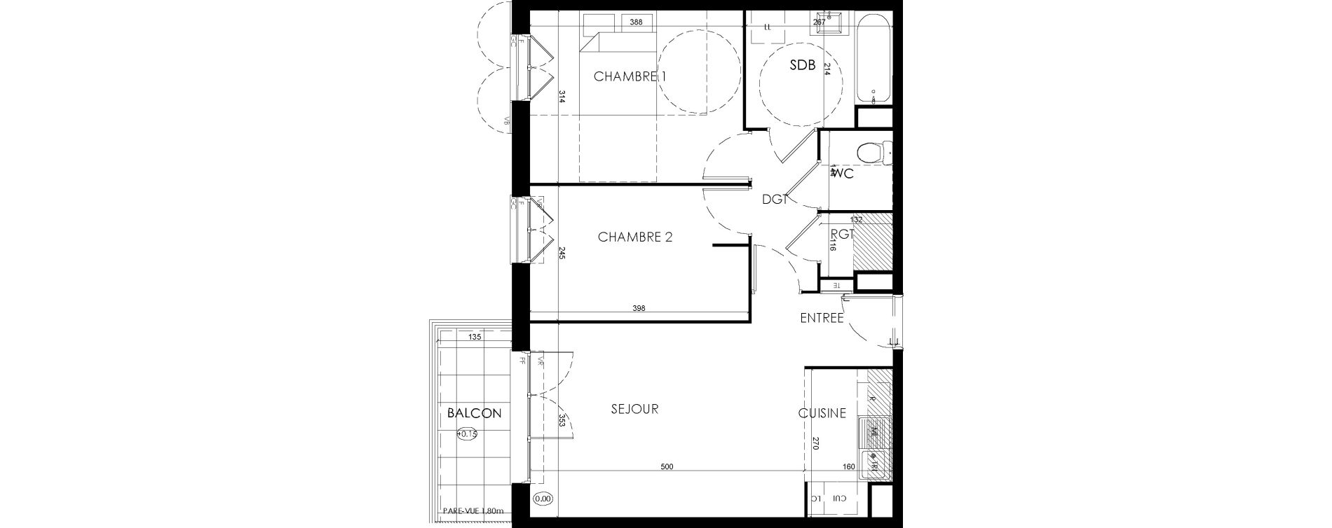 Appartement T3 de 58,57 m2 &agrave; Savigny-Le-Temple Centre