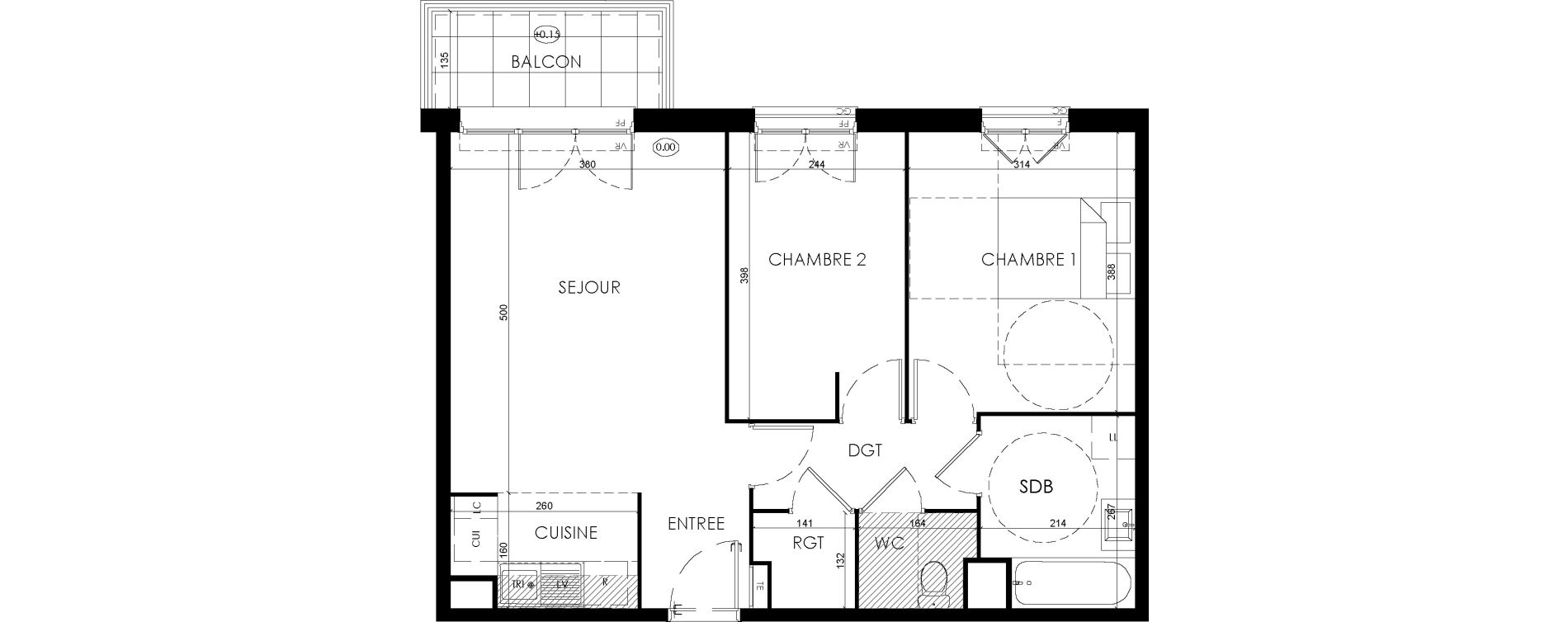 Appartement T3 de 60,43 m2 &agrave; Savigny-Le-Temple Centre