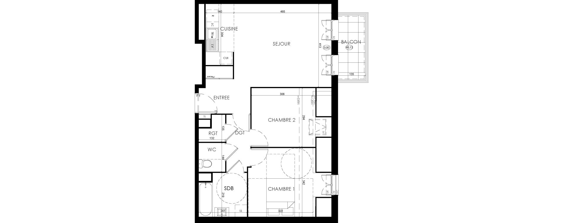 Appartement T3 de 61,71 m2 &agrave; Savigny-Le-Temple Centre